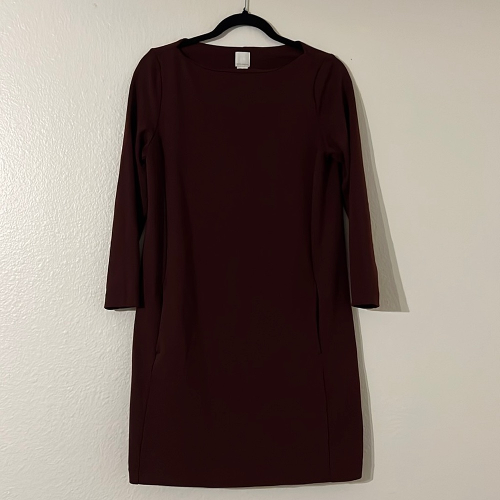 knee length Burgundy Dress